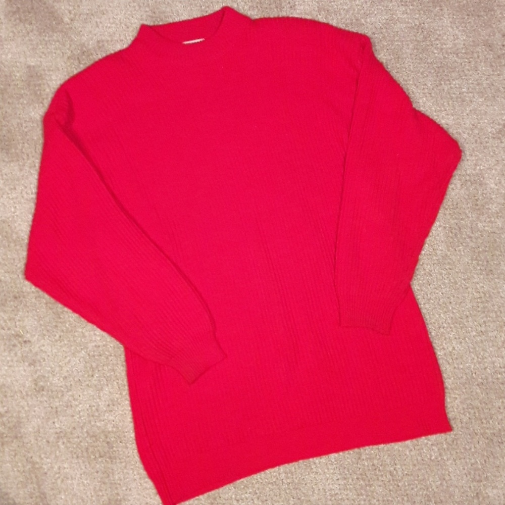 True Red Bonnie Evans Cable Knit Sweater, Large